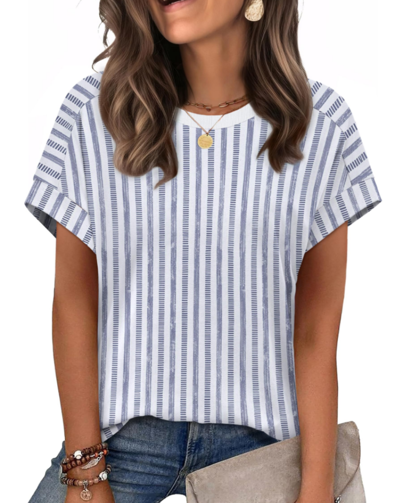 Lily Women's Cap Sleeve Top – Casual Crew Neck Summer T-Shirt