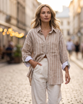 Danielle Women's Open Cardigan Blouse – Long Sleeve Loose Fit Plus Size Cover-Up