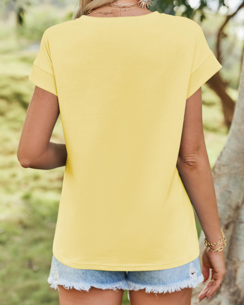 Ava Women's Cap Sleeve T-Shirt – Loose Fit Crew Neck Summer Top
