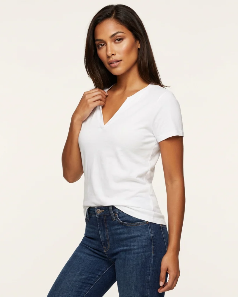 Dorothea Women's V-Neck T-Shirt – Soft Breathable Short Sleeve Everyday Top