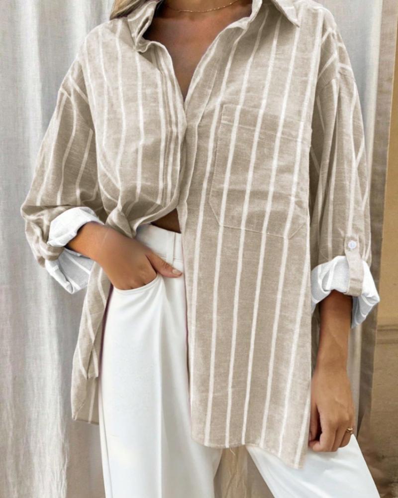 Danielle Women's Open Cardigan Blouse – Long Sleeve Loose Fit Plus Size Cover-Up