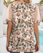 Lily Women's Swiss Dot Blouse – V-Neck Puff Sleeve Summer Top Casual Elegant Fit