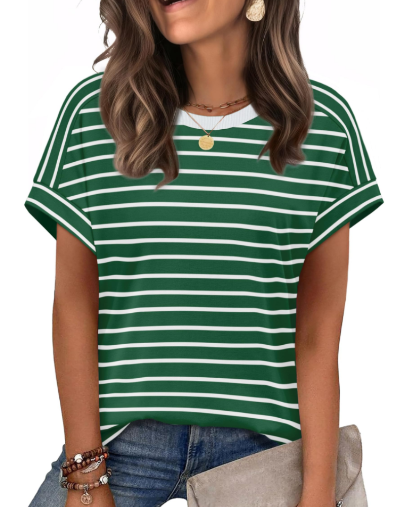 Lily Women's Cap Sleeve Top – Casual Crew Neck Summer T-Shirt