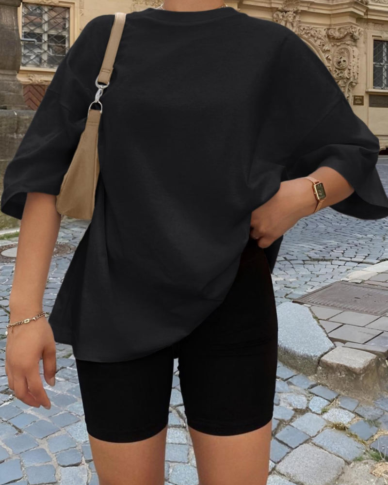 Fantasia Women's Oversized T-Shirt – Short Sleeve Loose Fit Casual Summer Tunic Top