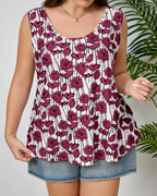 Harper Women's Plus Size Tank Top – Sleeveless Scoop Neck Summer Tunic