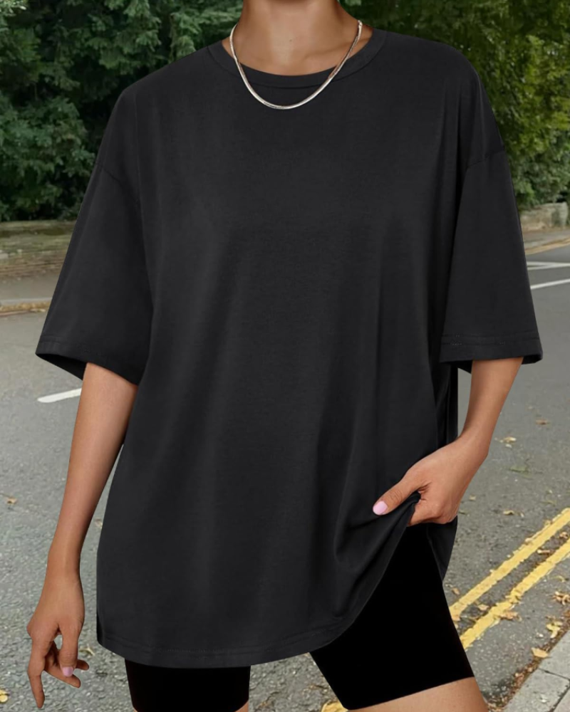 Fantasia Women's Oversized T-Shirt – Short Sleeve Loose Fit Casual Summer Tunic Top