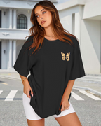 Mia Women's Oversized Graphic T-Shirt – Loose Fit Crew Neck Summer Tee
