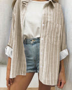 Danielle Women's Open Cardigan Blouse – Long Sleeve Loose Fit Plus Size Cover-Up