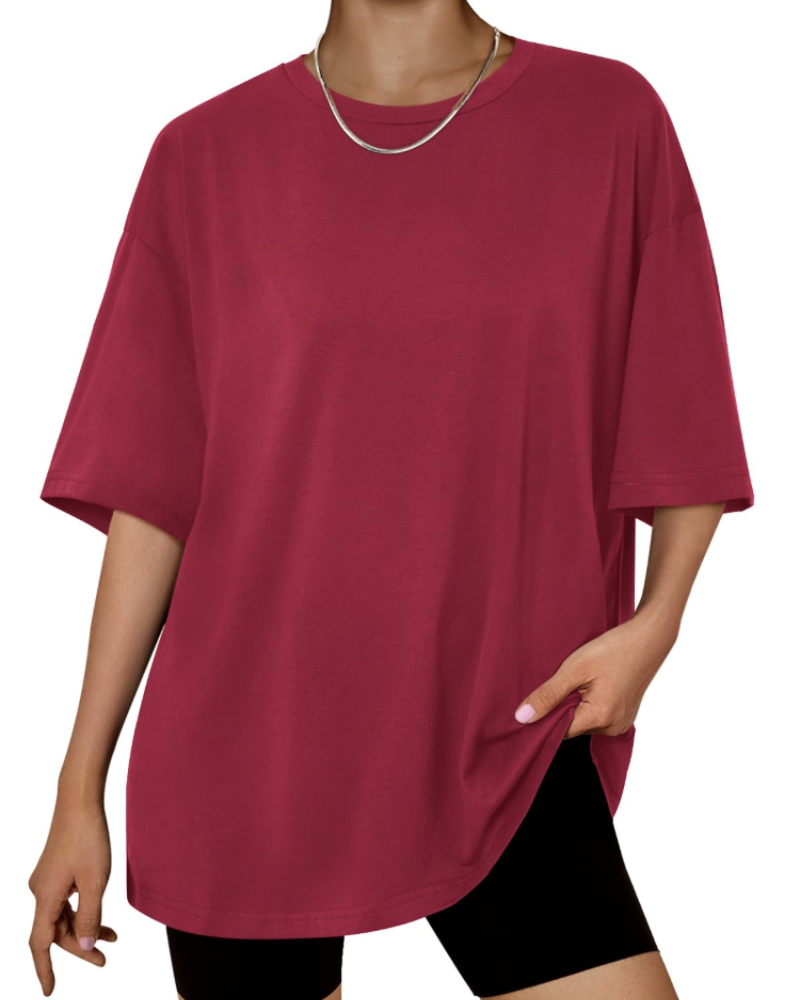Fantasia Women's Oversized T-Shirt – Short Sleeve Loose Fit Casual Summer Tunic Top
