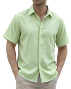 Asher Men's Linen Shirt – Hidden Button Short Sleeve Casual Summer Shirt