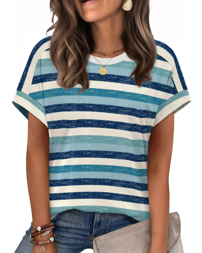 Lily Women's Cap Sleeve Top – Casual Crew Neck Summer T-Shirt