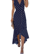 Floralynn Women's Floral Wrap Dress – V-Neck Boho High-Low Summer Party Dress