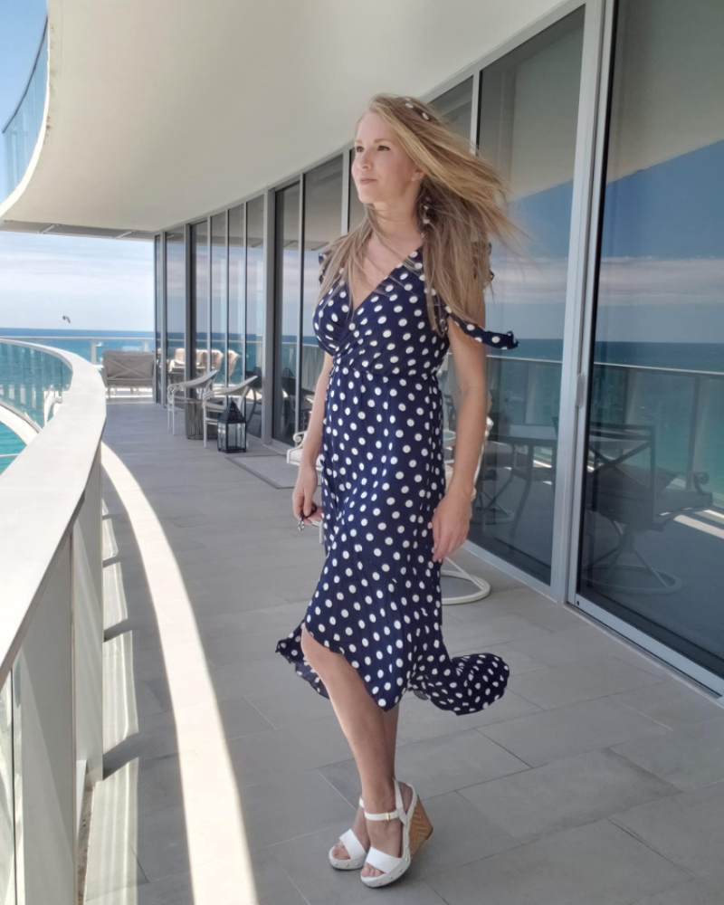 Floralynn Women's Floral Wrap Dress – V-Neck Boho High-Low Summer Party Dress