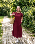 Fiona Women’s Maxi Dress – Short Sleeve Crew Neck Summer Dress with Pockets