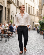 Oliver Men’s Linen Pants – Relaxed Fit Casual Summer Trousers