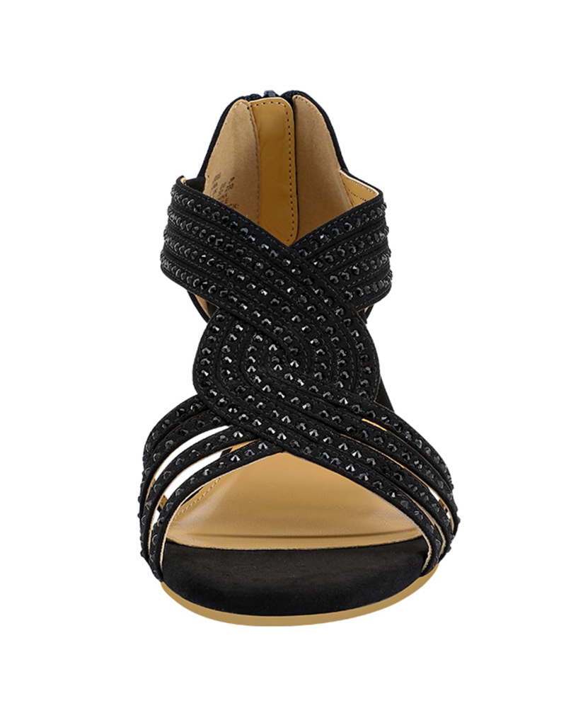 Sophia Women's Rhinestone Wedge Sandals – Platform Evening & Wedding Shoes