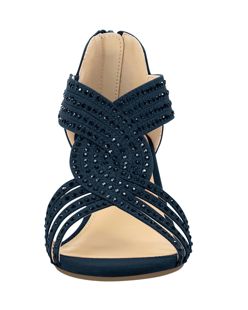 Sophia Women's Rhinestone Wedge Sandals – Platform Evening & Wedding Shoes