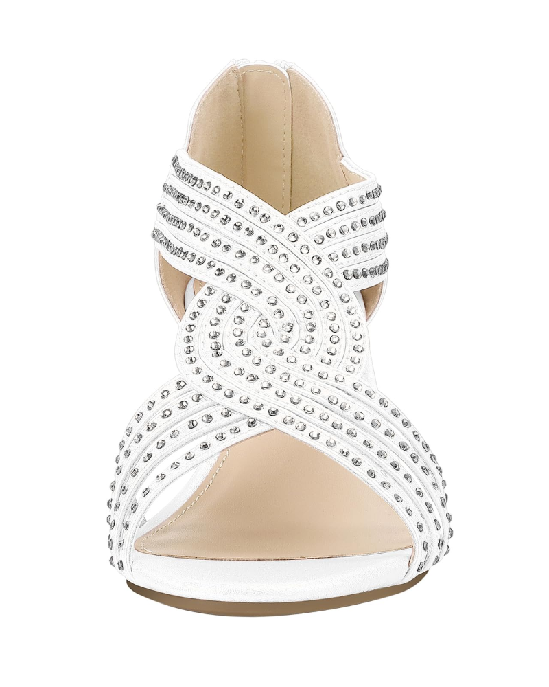 Sophia Women's Rhinestone Wedge Sandals – Platform Evening & Wedding Shoes