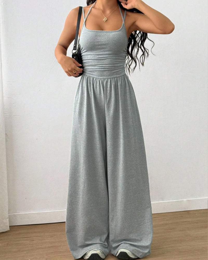 Avery Women's Wide Leg Jumpsuit – Sleeveless Spaghetti Strap One-Piece Outfit