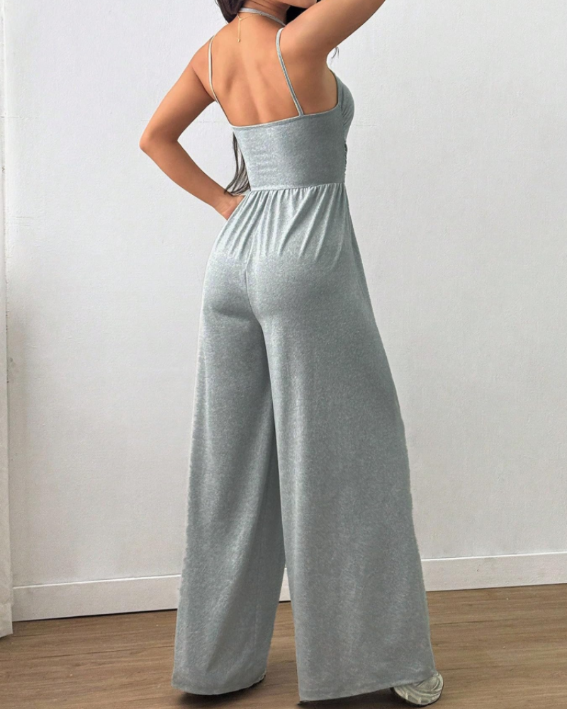 Avery Women's Wide Leg Jumpsuit – Sleeveless Spaghetti Strap One-Piece Outfit