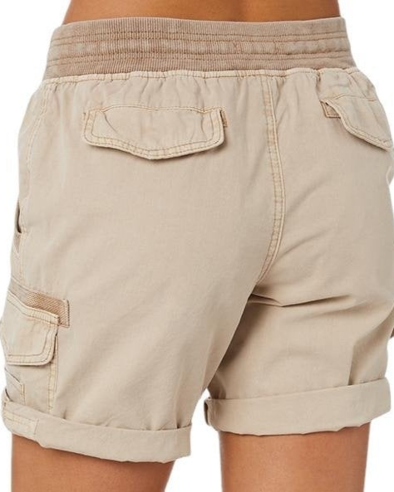 Madeline Women's Utility Cargo Shorts – Elastic Waist Summer Shorts with Pockets