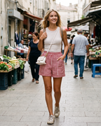 Jasmine Women’s Cotton Shorts – High Waist Knee-Length Summer Shorts with Pockets