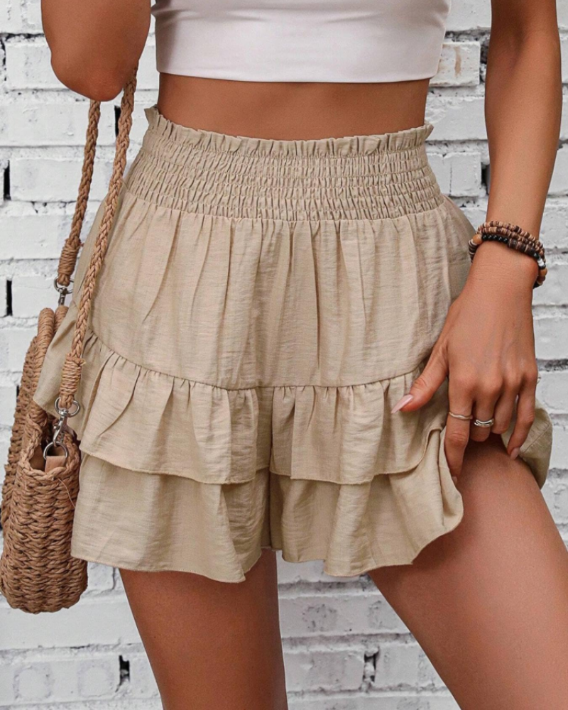 Zoe Women's Ruffle Shorts – High Waist Casual Summer Shorts for Everyday Wear