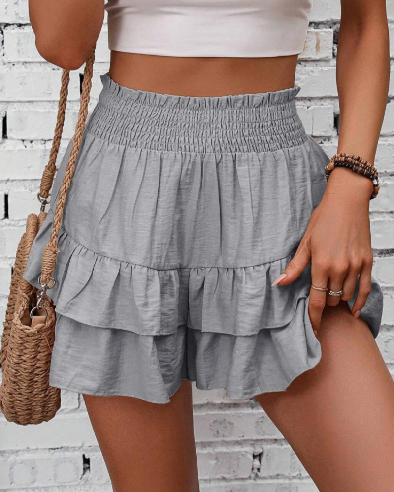 Zoe Women's Ruffle Shorts – High Waist Casual Summer Shorts for Everyday Wear