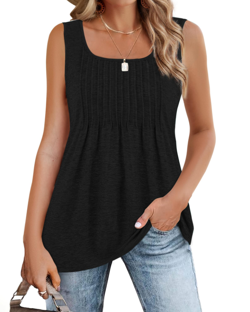 Grace Women's Square Neck Tank Top – Elegant Sleeveless Summer Blouse