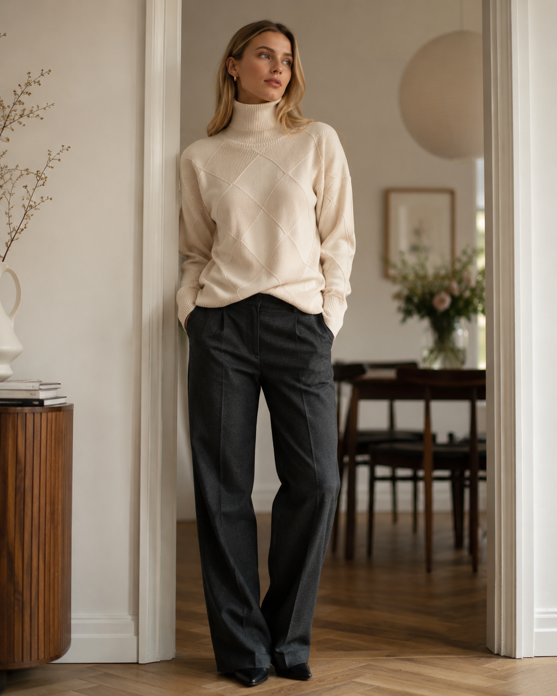 Luciana Women’s Cashmere Turtleneck Sweater – Soft Warm Elegant Knit Jumper