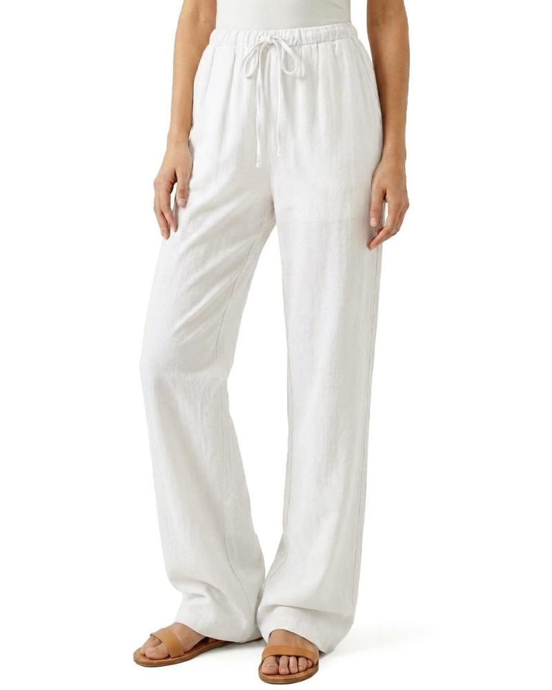 Olivia Women’s Tall Linen Pants – Extra Long Drawstring Trousers with Pockets