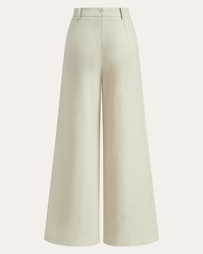 Vanessa Women’s Wide Leg Pants – Mid Waist Trousers with Hidden Zipper