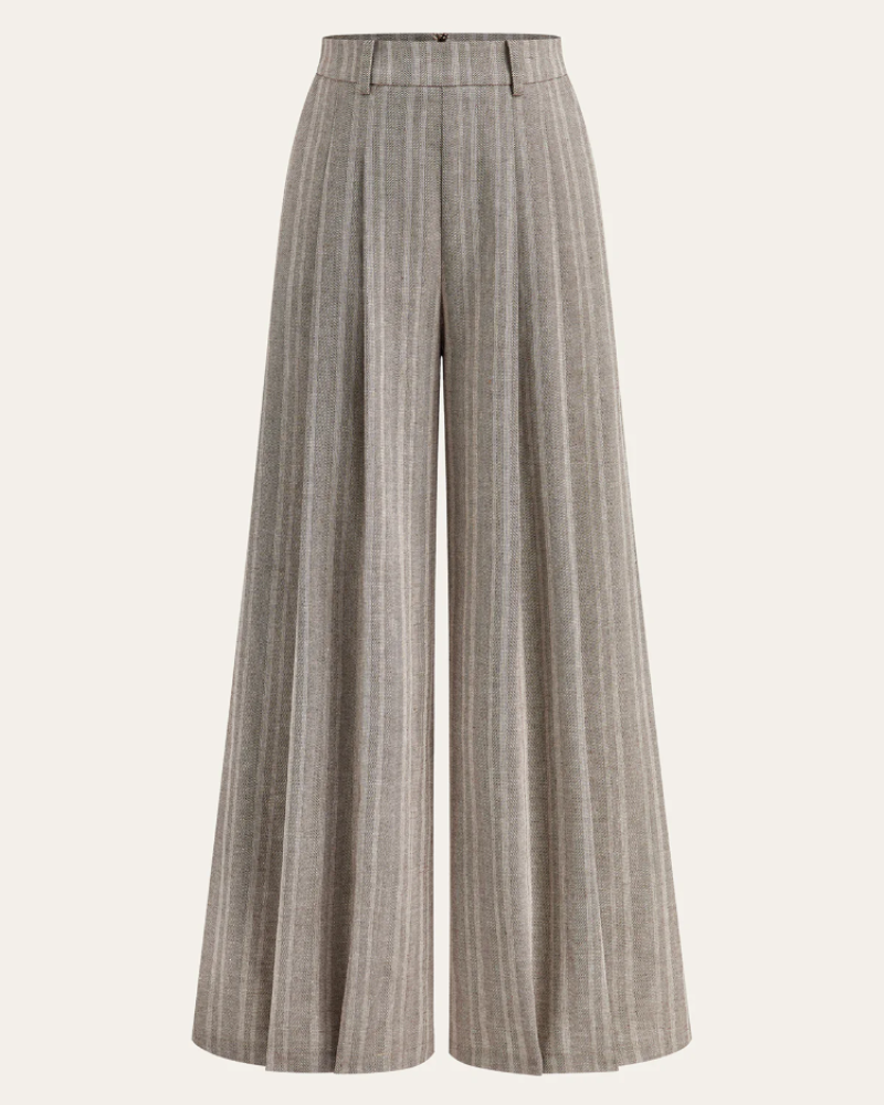 Vanessa Women’s Wide Leg Pants – Mid Waist Trousers with Hidden Zipper