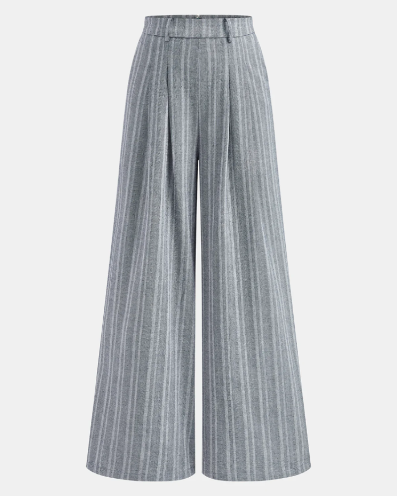 Vanessa Women’s Wide Leg Pants – Mid Waist Trousers with Hidden Zipper