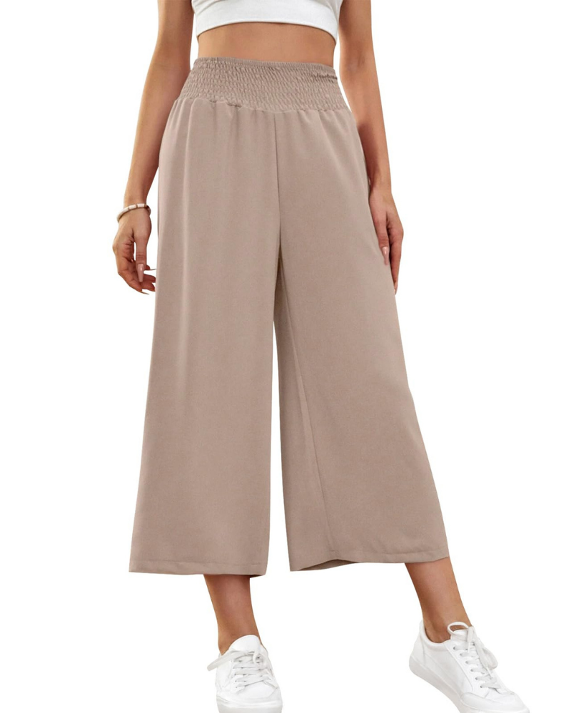 Audrey Women’s Capri Pants – 7/8 Wide Leg Culotte Trousers with Pockets