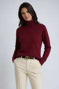 Mave Women’s Turtleneck Sweater – Soft Knit Winter Jumper with Elegant Ribbed Sleeves