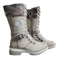 Kylee Women’s Knee-High Winter Boots – Warm Lined Zip Boots with Adjustable Laces