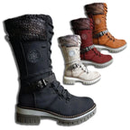 Kylee Women’s Knee-High Winter Boots – Warm Lined Zip Boots with Adjustable Laces