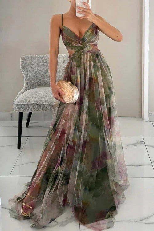 Bella Women’s Maxi Dress – Floral Summer Dress with Flowy Fit & Adjustable Back