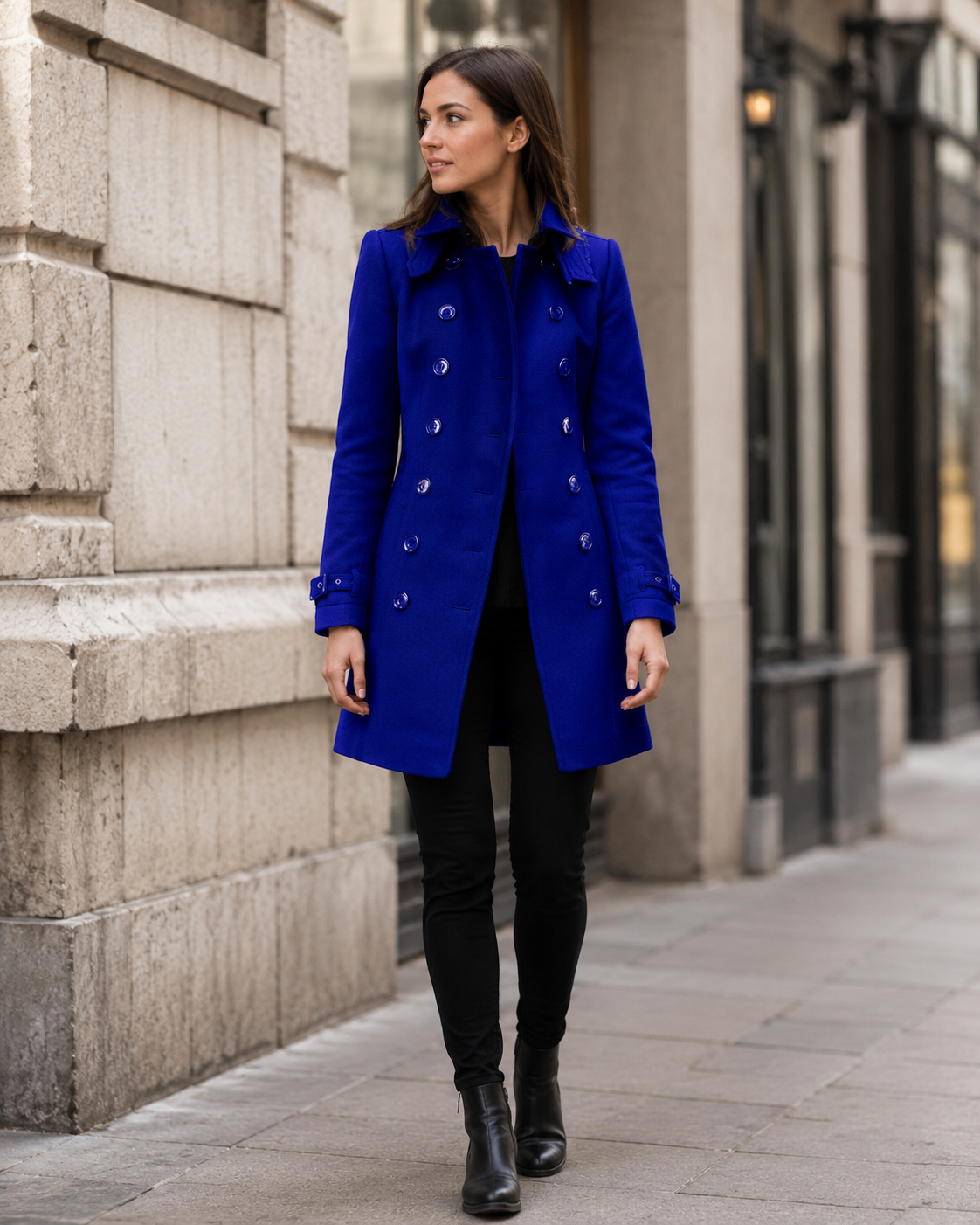 Lucille Women’s Wool Coat – Elegant Long Winter Coat with Tailored Chic Fit