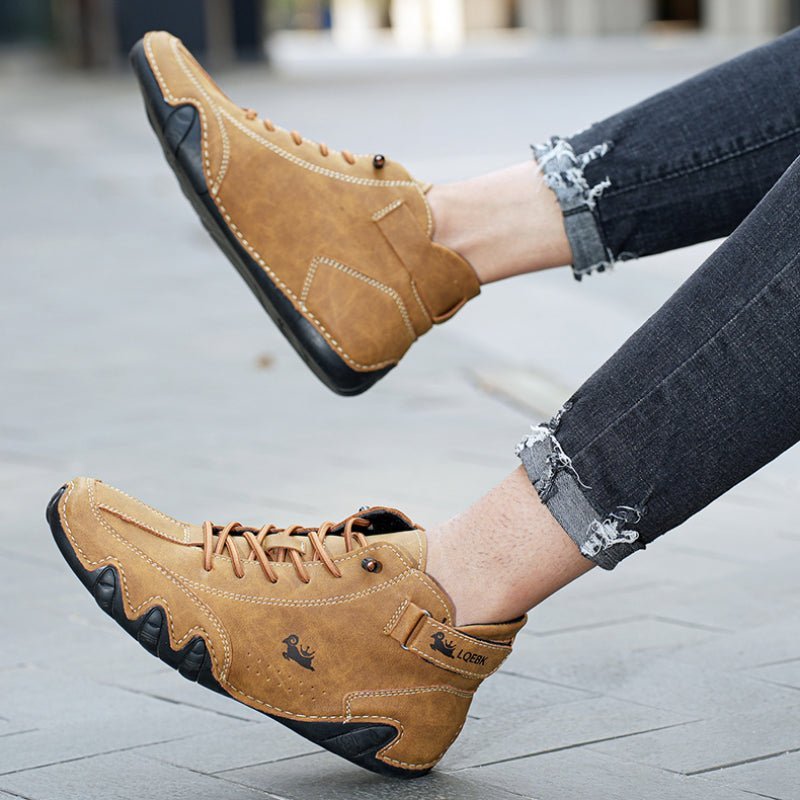 Eric Men’s Leather Shoes – Breathable Lace-Up Comfort Shoes for Business & Casual Wear