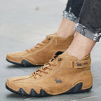 Eric Men’s Leather Shoes – Breathable Lace-Up Comfort Shoes for Business & Casual Wear