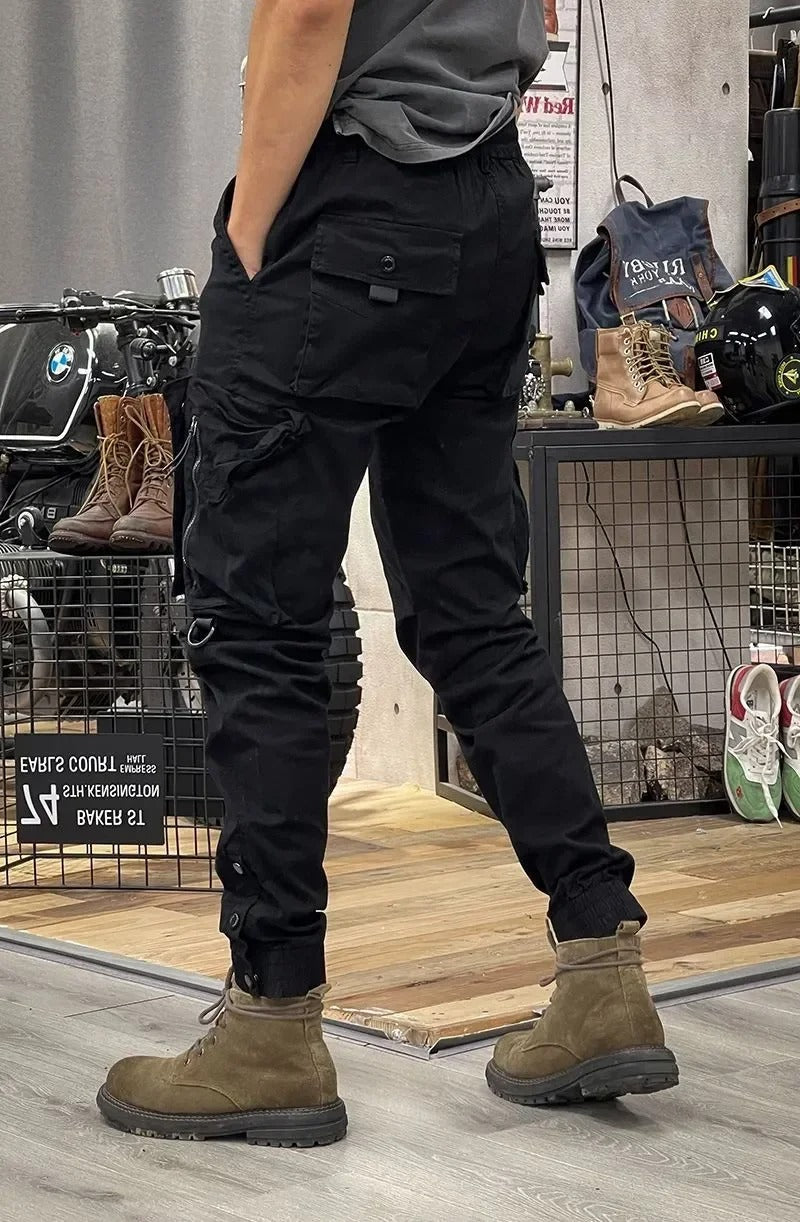 David Men’s Stretch Cargo Trousers – Comfortable Spandex Utility Pants with Pockets