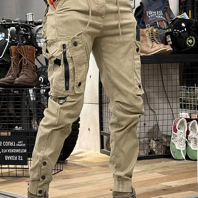 David Men’s Stretch Cargo Trousers – Comfortable Spandex Utility Pants with Pockets