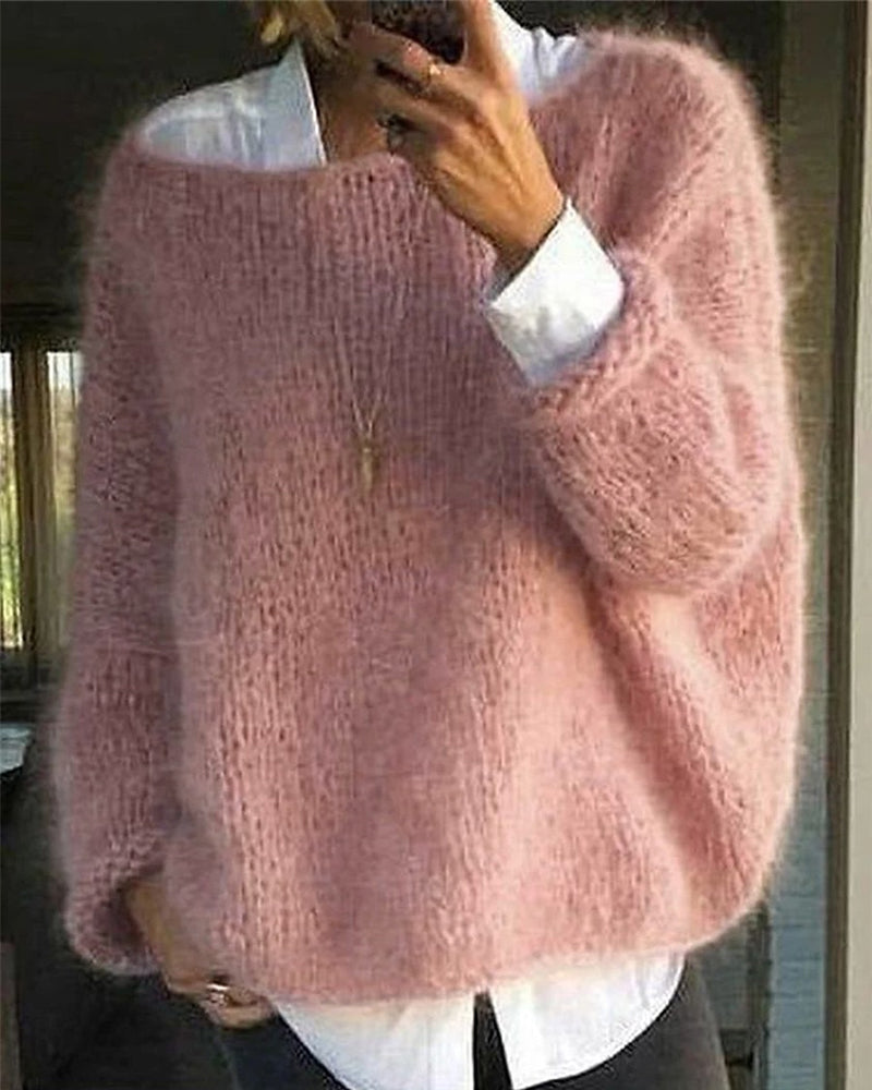 Renate Women’s Knit Jumper – Soft Elegant Pullover with Classic Round Neck