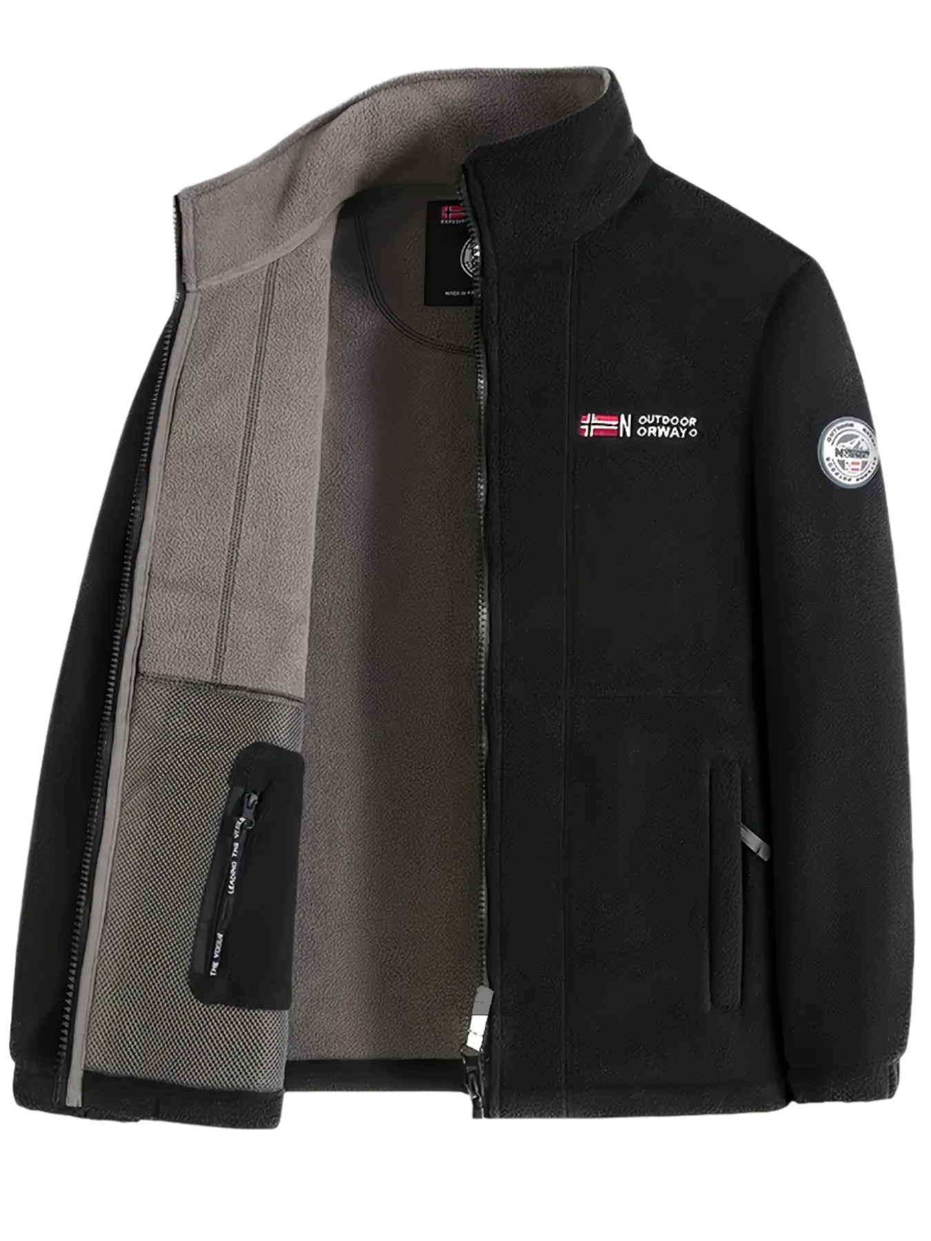 Julius Men’s Fleece Jacket – Warm Breathable Outdoor Zip-Up Winter Coat