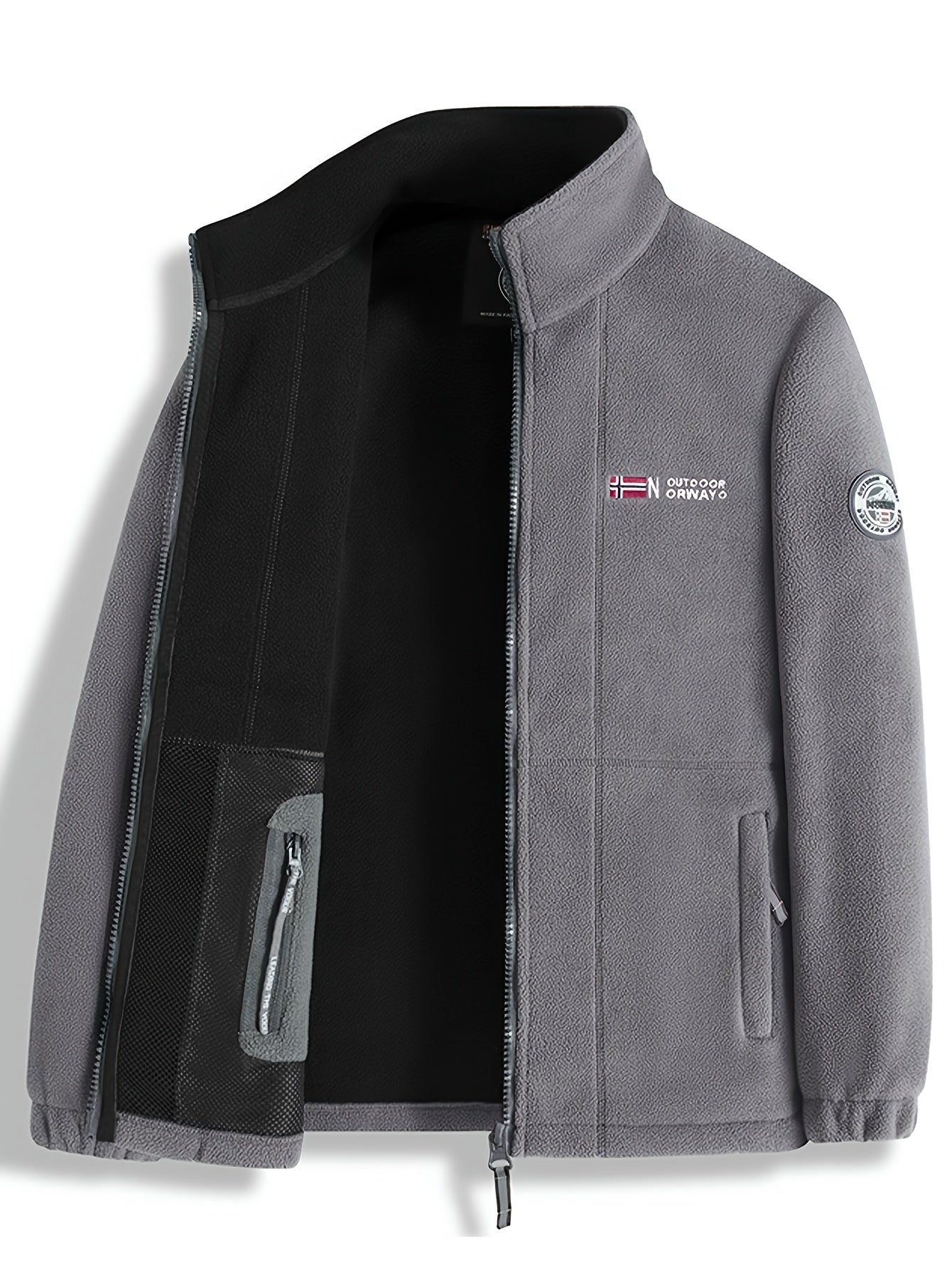 Julius Men’s Fleece Jacket – Warm Breathable Outdoor Zip-Up Winter Coat