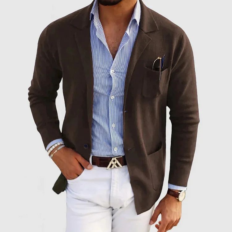 Elton Men’s Wool Blazer – Elegant Classic Jacket for Business & Smart Casual Wear