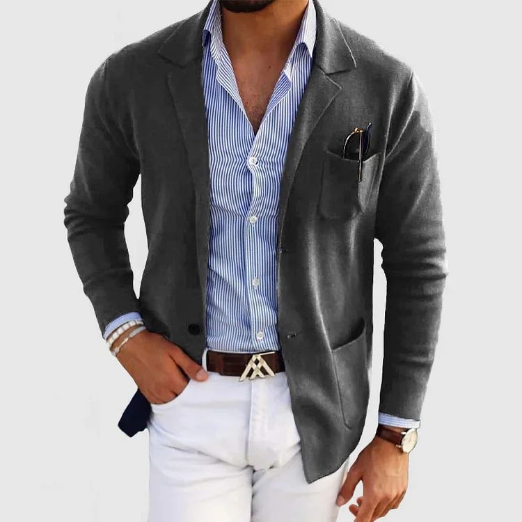 Elton Men’s Wool Blazer – Elegant Classic Jacket for Business & Smart Casual Wear