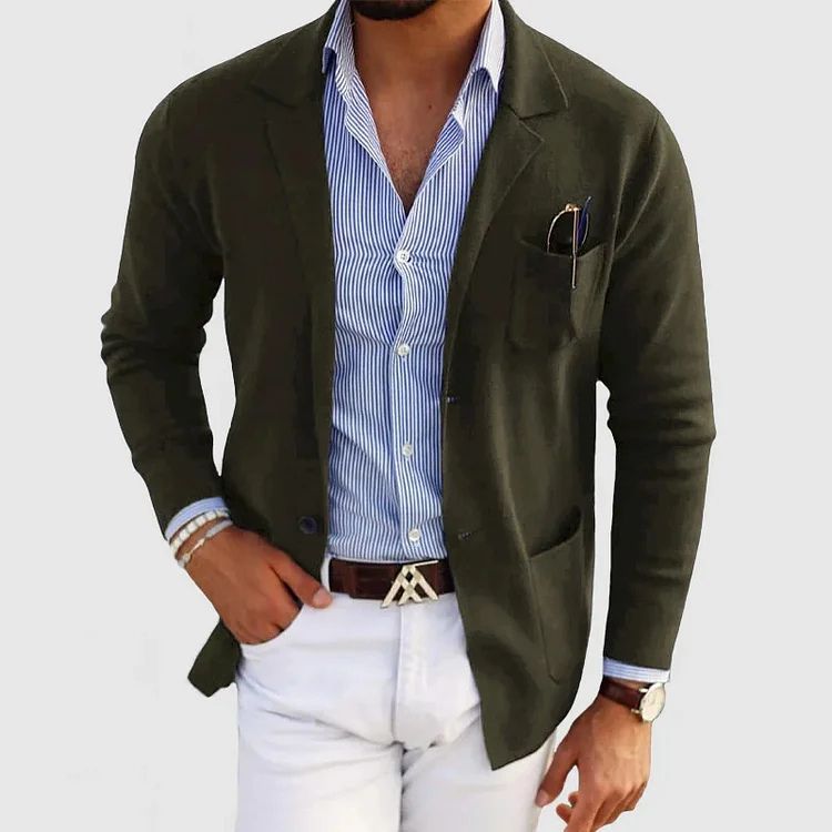 Elton Men’s Wool Blazer – Elegant Classic Jacket for Business & Smart Casual Wear